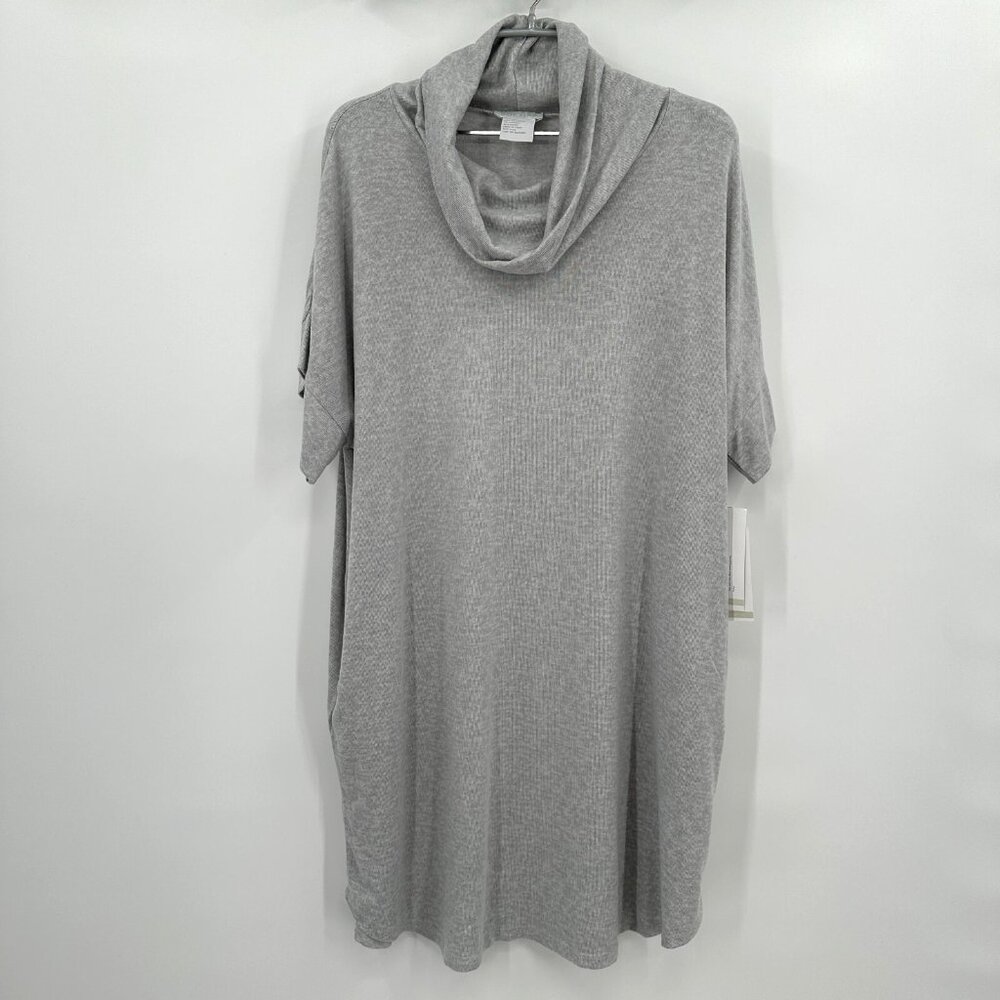 Softies Dream Jersey 36" Cowl Neck Lounger in Heather Gray size S/M Pajama Gown